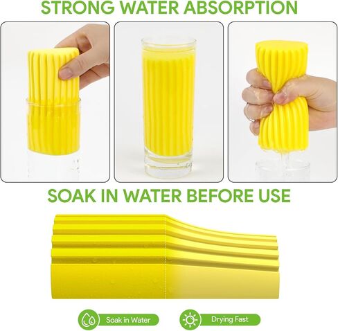 إسفنجة تنظيف رطبة، 4 قطع، فرشاة تنظيف إسفنجية، منافض لتنظيف الستائر، نسيج العنكبوت، الزجاج، الجدران المبلطة، الفتحات، الدرابزين، المرايا، أخاديد مسار النوافذ، الألواح والأثاث in Kuwait