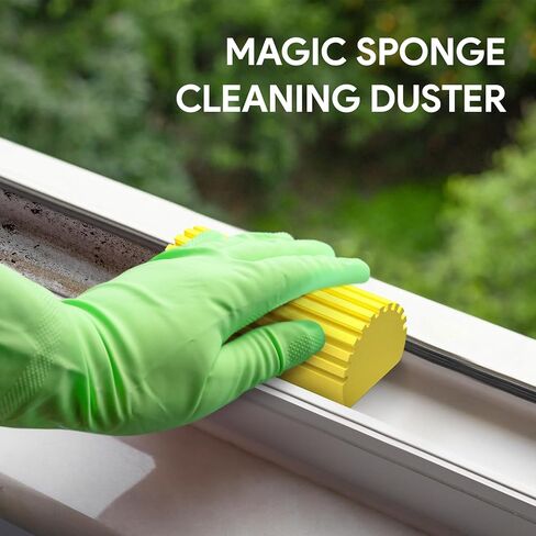 إسفنجة تنظيف رطبة، 4 قطع، فرشاة تنظيف إسفنجية، منافض لتنظيف الستائر، نسيج العنكبوت، الزجاج، الجدران المبلطة، الفتحات، الدرابزين، المرايا، أخاديد مسار النوافذ، الألواح والأثاث in Kuwait