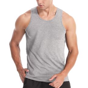 Men's Tank Tops Gym Workout Bodybuilding Fitness Running Tee Blend Cotton Sleeveless Muscle Shirts in Kuwait