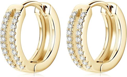 Moissanite Hoop Earrings, 0.2cttw D Color VVS1 Moissanites, 925 Sterling Silver Small Hoop Earrings for Women or Men Birthday Jewelry Gifts in Saudi Arabia