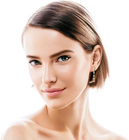 S925 Sterling Silver Small Diamond Hoop Earrings for Women, Drop Earrings Round Cut, Ideal Mother's Day Gift for Mom in Saudi Arabia