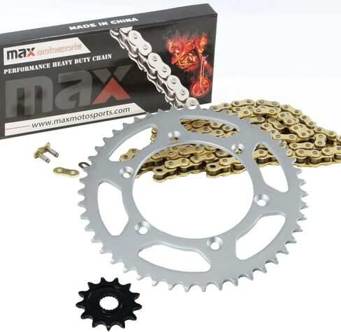 Drive Chain Gold and Sprocket Kit replacement for Suzuki DR-Z125 DRZ125 2003-2024 / Kawasaki KLX125 2003-2006 (Gold) in Saudi Arabia