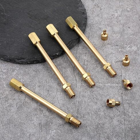 4 PCS 4Inch Valve Stem Extension Dually Valve Stem Extenders, 100mm Wheel Tire Valve Stem Extension, Wheel Air Tyre Extender for Trucks Cars Motorcycles Rv Mowers,Gold in Saudi Arabia