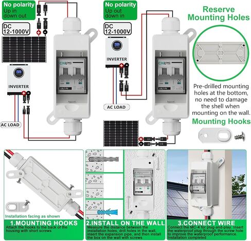 Solar Disconnect Switch for 1-String 500V Solar Panels, PV Miniature Circuit Breaker with PV Connector, IP65 Waterproof housing for DC Systems (C32.2) in Saudi Arabia