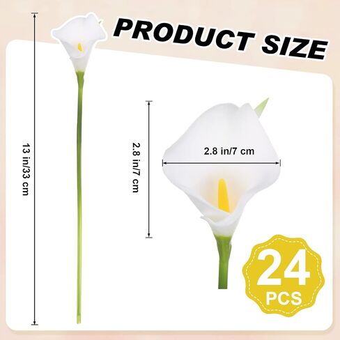 40 Pcs 13 Inch Calla Lily Artificial Flowers Wedding Bouquet Artificial Real Touch Latex Flowers Calla Lily Artificial Flowers for Home Wedding Party Plant Decoration, White with Yellow Core in Saudi Arabia