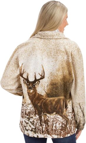 Collections Etc Majestic Buck Fleece Zip Jacket with Pockets in Saudi Arabia