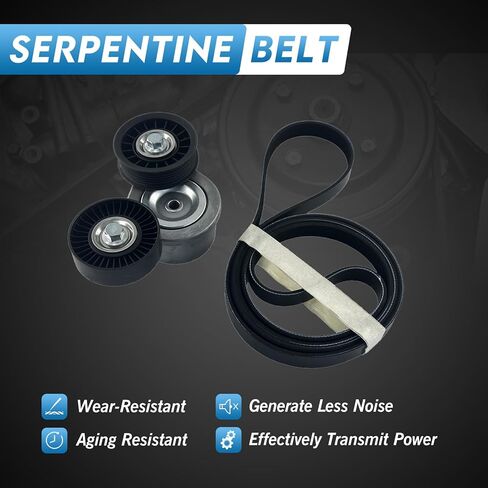 Drive Belt Tensioner Kit Compatible with Dodge Ram 1500 2002-2007, Dakota 2000-2007, Durango 2000-2003, 3.7L 4.7L #Replace 53030958AB 6PK2224 in Saudi Arabia