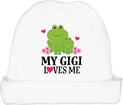 inktastic Gigi Loves Me Grandchild Frog Baby Beanie Hat in Saudi Arabia