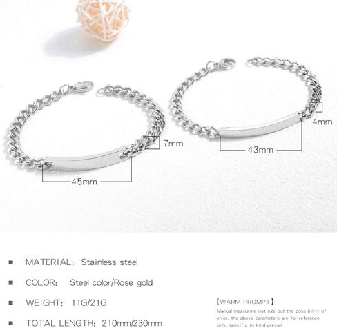 Personalized Stainless Steel Couple Bracelet Engraved Name Bracelet Distance Bracelet for Boyfriend and Girlfriend Valentine Gifts in Saudi Arabia