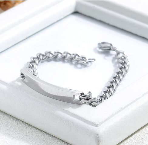 Personalized Stainless Steel Couple Bracelet Engraved Name Bracelet Distance Bracelet for Boyfriend and Girlfriend Valentine Gifts in Saudi Arabia