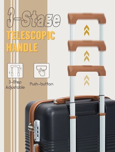 Carry On Luggage 22x14x9 Airline Approved, 20-inch Hard Shell Suitcases with Wheels, ABS Lightweight Carry on Suitcase with TSA Lock in Kuwait