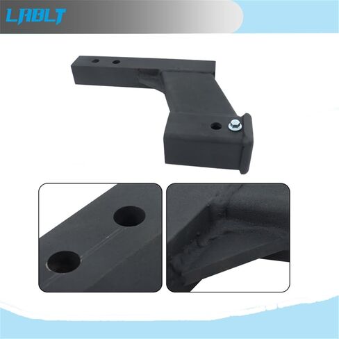 Lablt Black Trailer Hitch Extender لمستقبل 2 بوصة مع ارتفاع أو انخفاض 8 بوصات ، ساق الصلبة 2 بوصة ، 9 11 طول تمديد ، سعة 10000 رطل ، مع دبوس 5/8 عقبة in Saudi Arabia