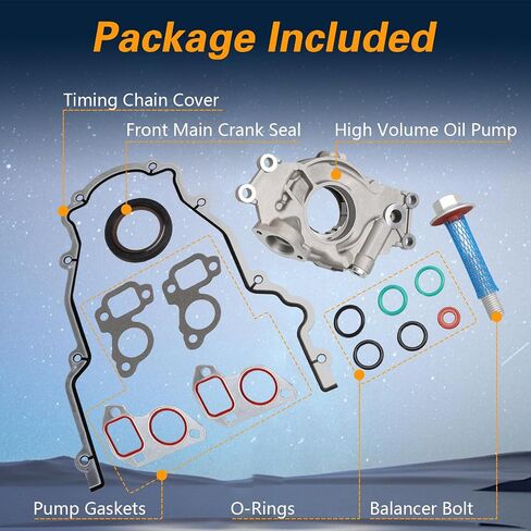 High Volume Oil Pump kit with Gaskets & Balancer Bolt Compatible with Chevy Silverado Suburban Tahoe Trailblazer GMC Sierra Yukon XL Cadillac Escalade Rainier，Replace#: M295HV TCS45993 12557840 in Saudi Arabia