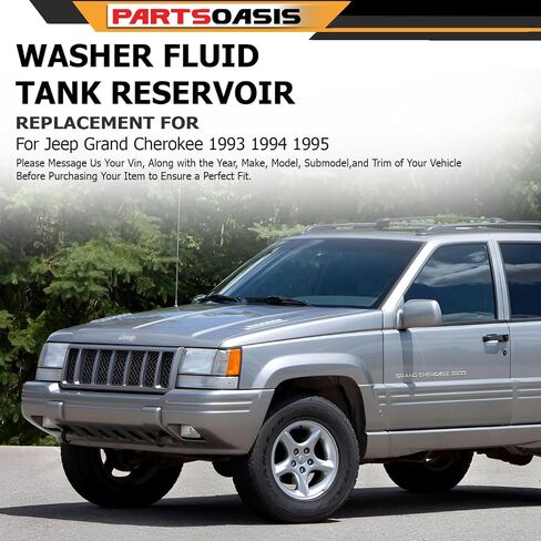 New Aftermarket CH1288185 Washer Reservoir With Dual Pump and Cap Without Sensor Hole Replacement For Jeep Grand Cherokee 1993 1994 1995 Replaces OE 55154978-PFM in Saudi Arabia