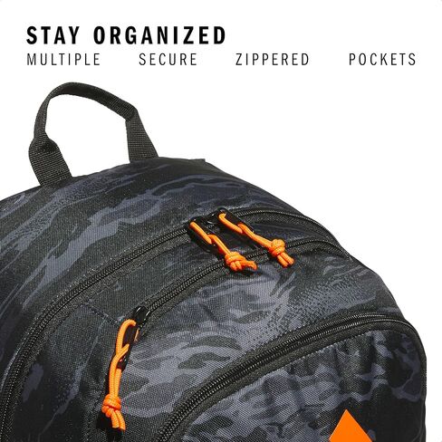 adidas Affiliate Small Backpack for Women and Men, Durable Bag with Laptop Sleeve, Essential Camo Black/Orange, One Size in Saudi Arabia