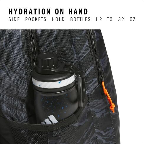 adidas Affiliate Small Backpack for Women and Men, Durable Bag with Laptop Sleeve, Essential Camo Black/Orange, One Size in Saudi Arabia