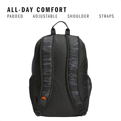 adidas Affiliate Small Backpack for Women and Men, Durable Bag with Laptop Sleeve, Essential Camo Black/Orange, One Size in Saudi Arabia