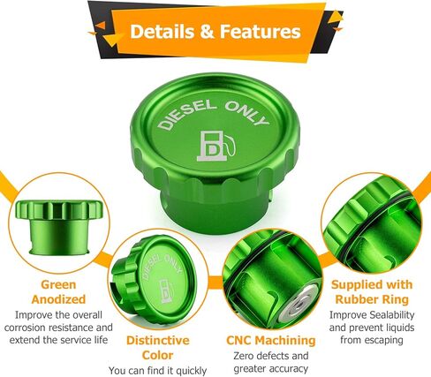 WeiSen Diesel Fuel Cap Aluminum Compatible with Dodge Ram 1500 2500 3500 Green Magnetic 2019-2024 in Saudi Arabia