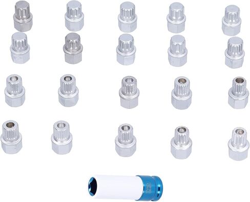 Wheel Lug Nut Remover Lug Nuts Screw Removal Tool Set 21pcs E12 E21 E23 E24 E38 E81 Efficient Socket Key for Automotive Maintenance in Saudi Arabia