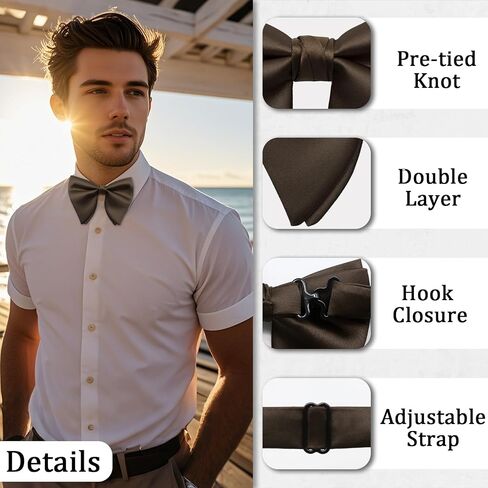 Oversized Bow Ties for Men Adjustable Satin Bowtie Pretied Mens Bow Tie for Wedding Party Graduation Casual in Saudi Arabia