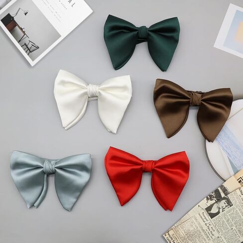 Oversized Bow Ties for Men Adjustable Satin Bowtie Pretied Mens Bow Tie for Wedding Party Graduation Casual in Saudi Arabia