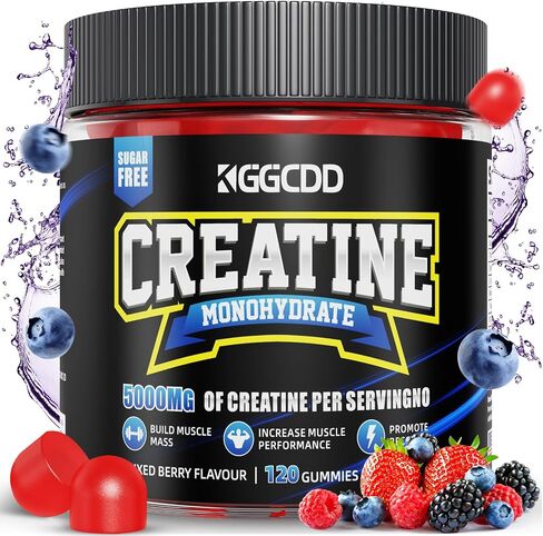 Creatine Monohydrate Gummies Sugar Free, 5g of Creatine Monohydrate per Serving for Muscle Maximum Strength, Energy Focus Endurance, creatine Supplements for Women Men 120Count Mixed Berry in Saudi Arabia