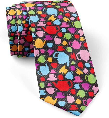 ( High Tea Cups Teapots ) Fashion Novelty Necktie, Conversation Neckwear Ties Great for Party and Events in Saudi Arabia