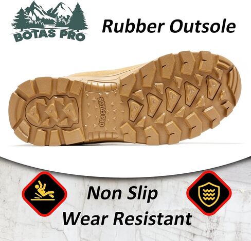 8 Inch Mens Lightweight Side Zip Tactical Boots, Comfortable Slip Resistant Rubber YKK Zipper Outdoor Hiking, EVA Cushioning Military Boot(BP401) in Kuwait