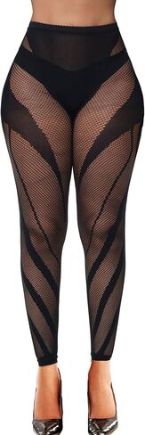 XIUSEMY Woman High Waist Patterned Tights Fishnet Stockings Curve Strips Pantyhose for Women in Saudi Arabia