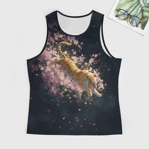 Men's Plus Size Tiger Graphic Workout Tank Tops Quick Dry Gym Fitness Bodybuilding Sleeveless Muscle T Shirts in Saudi Arabia