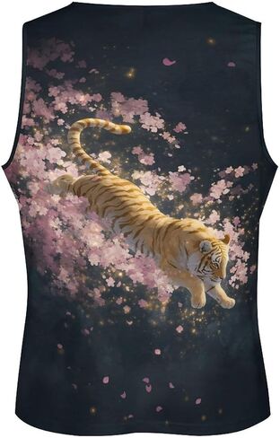 Men's Plus Size Tiger Graphic Workout Tank Tops Quick Dry Gym Fitness Bodybuilding Sleeveless Muscle T Shirts in Saudi Arabia