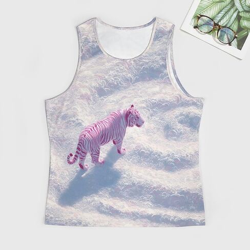 Men's Plus Size Tiger Graphic Workout Tank Tops Quick Dry Gym Fitness Bodybuilding Sleeveless Muscle T Shirts in Saudi Arabia