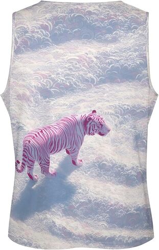 Men's Plus Size Tiger Graphic Workout Tank Tops Quick Dry Gym Fitness Bodybuilding Sleeveless Muscle T Shirts in Saudi Arabia