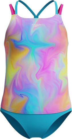 بدلة سباحة Speedo Girls Racerback Sport Splice قطعة واحدة (الولايات المتحدة، Alpha، X-Large، عادي، أزرق بحري تركي/أخضر فاتح نيون) in Kuwait