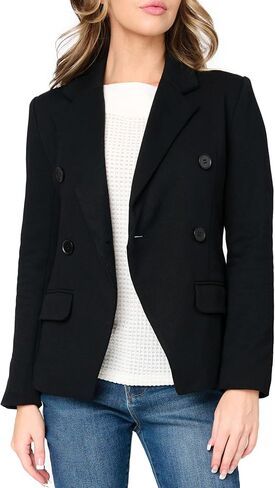 سترة ثياب ملابس نسائية مزدوجة السترة الصدر ، ارتداء عمل غير رسمي للنساء ، سترة السترة المركبة مفتوحة الأمام الطويلة بأكمام العمل سترة ، in Kuwait