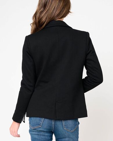 سترة ثياب ملابس نسائية مزدوجة السترة الصدر ، ارتداء عمل غير رسمي للنساء ، سترة السترة المركبة مفتوحة الأمام الطويلة بأكمام العمل سترة ، in Kuwait