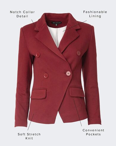 سترة ثياب ملابس نسائية مزدوجة السترة الصدر ، ارتداء عمل غير رسمي للنساء ، سترة السترة المركبة مفتوحة الأمام الطويلة بأكمام العمل سترة ، in Kuwait