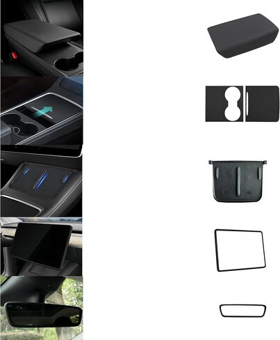 frani Center Console Cover 5Pcs Set for Tesla Model 3 2021-2023 Model Y 2021-2025(Not for My Juniper),Tesla Interior Center Console Cover Decor Accessories Pink in Kuwait