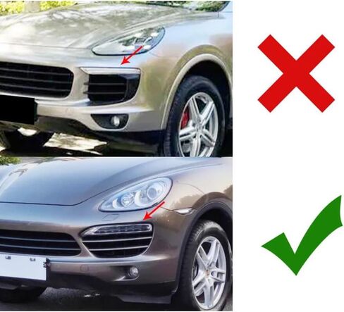 2pcs LED LED نهار تشغيل الضوء الأمامي مصباح الضباب DRL DRL مصباح الإشارة ل PORSCHE CAYENNE 2011 2012 2013 in Saudi Arabia