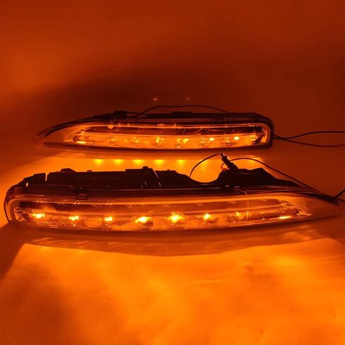 2pcs LED LED نهار تشغيل الضوء الأمامي مصباح الضباب DRL DRL مصباح الإشارة ل PORSCHE CAYENNE 2011 2012 2013 in Saudi Arabia