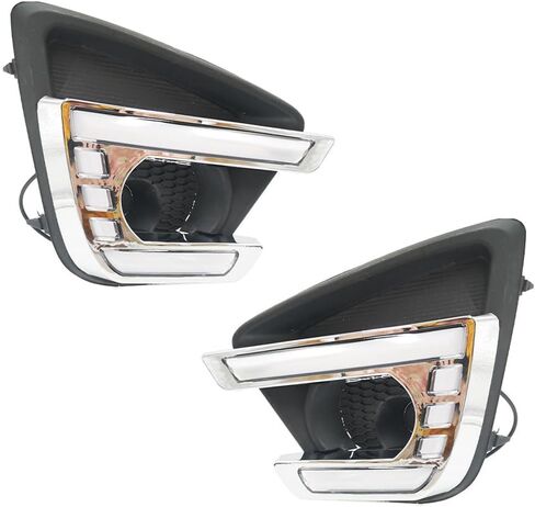 BAKUGO 2Pcs Car LED Daytime Running Light Fog Lamp Cover DRL Yellow Turn Signal Light for Mazda CX-5 CX5 2013 2014 2015-White Yellow in Saudi Arabia