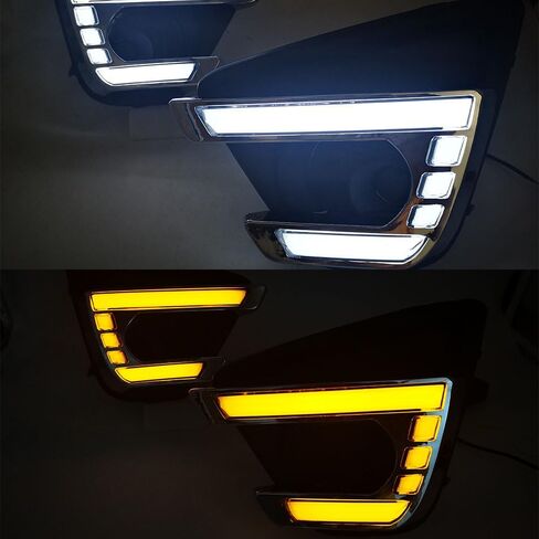 BAKUGO 2Pcs Car LED Daytime Running Light Fog Lamp Cover DRL Yellow Turn Signal Light for Mazda CX-5 CX5 2013 2014 2015-White Yellow in Saudi Arabia