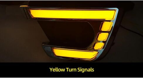 BAKUGO 2Pcs Car LED Daytime Running Light Fog Lamp Cover DRL Yellow Turn Signal Light for Mazda CX-5 CX5 2013 2014 2015-White Yellow in Saudi Arabia