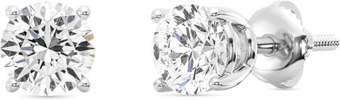 مذهب 1 إلى 3 ط م. T.W. Clarity Diamond Diamond VS1 Clarity و E-F و 14 ألف من الذهب الأبيض والأقراط الذهب الصفراء. in Kuwait