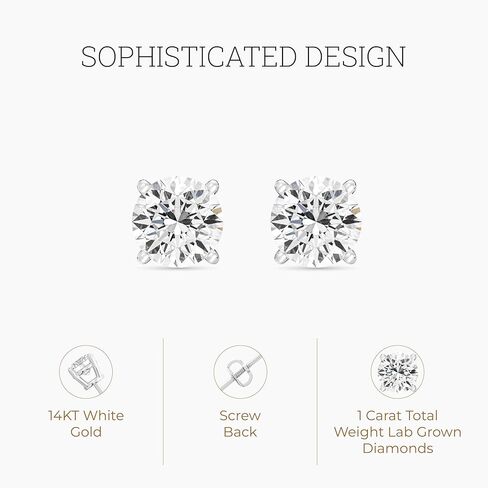 مذهب 1 إلى 3 ط م. T.W. Clarity Diamond Diamond VS1 Clarity و E-F و 14 ألف من الذهب الأبيض والأقراط الذهب الصفراء. in Kuwait