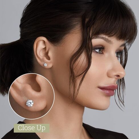 مذهب 1 إلى 3 ط م. T.W. Clarity Diamond Diamond VS1 Clarity و E-F و 14 ألف من الذهب الأبيض والأقراط الذهب الصفراء. in Kuwait