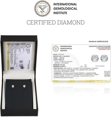 مذهب 1 إلى 3 ط م. T.W. Clarity Diamond Diamond VS1 Clarity و E-F و 14 ألف من الذهب الأبيض والأقراط الذهب الصفراء. in Kuwait