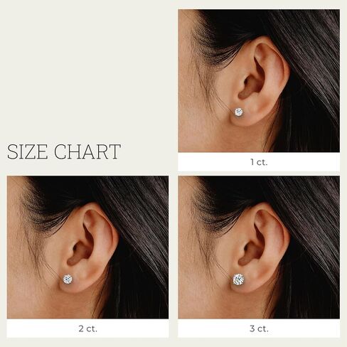 مذهب 1 إلى 3 ط م. T.W. Clarity Diamond Diamond VS1 Clarity و E-F و 14 ألف من الذهب الأبيض والأقراط الذهب الصفراء. in Kuwait