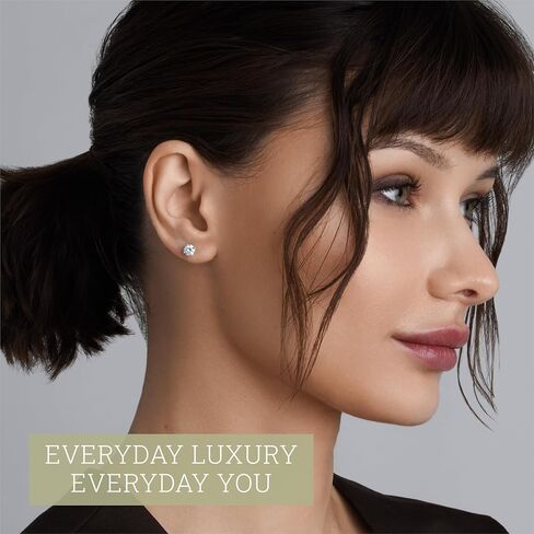 مذهب 1 إلى 3 ط م. T.W. Clarity Diamond Diamond VS1 Clarity و E-F و 14 ألف من الذهب الأبيض والأقراط الذهب الصفراء. in Kuwait