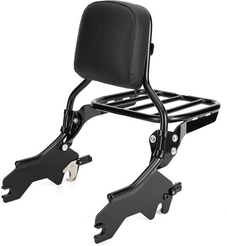 MoKitDora Sissy Bar Detachable Backrest Upright with Pad & Luggage Rack for Softail 2018-later Sport Glide FLSB Low Rider FXLR FXLRS FXLRST Models, Black in Saudi Arabia